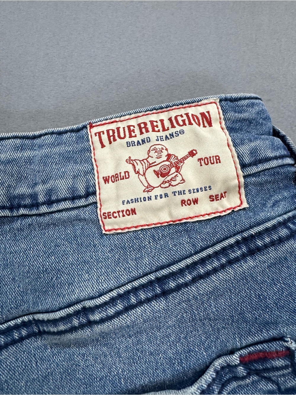 True Religion Light Blue Wide-Leg Denim Jeans - Picture 4 of 7